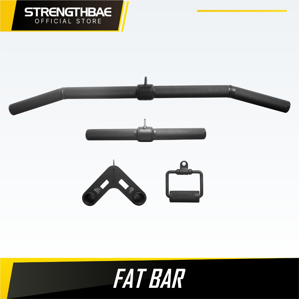 Fat Grip Cable Attachment STRENGTHBAE | Thick Handle Pulldown Bar, Curl Bar, V Row Bar & D-Handle D 