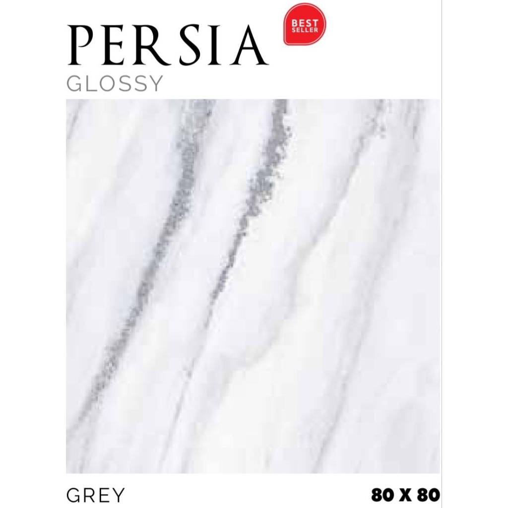 Granit White Body Merk Platinum Persia Grey ukuran 80x80 cm tekstur Glossy