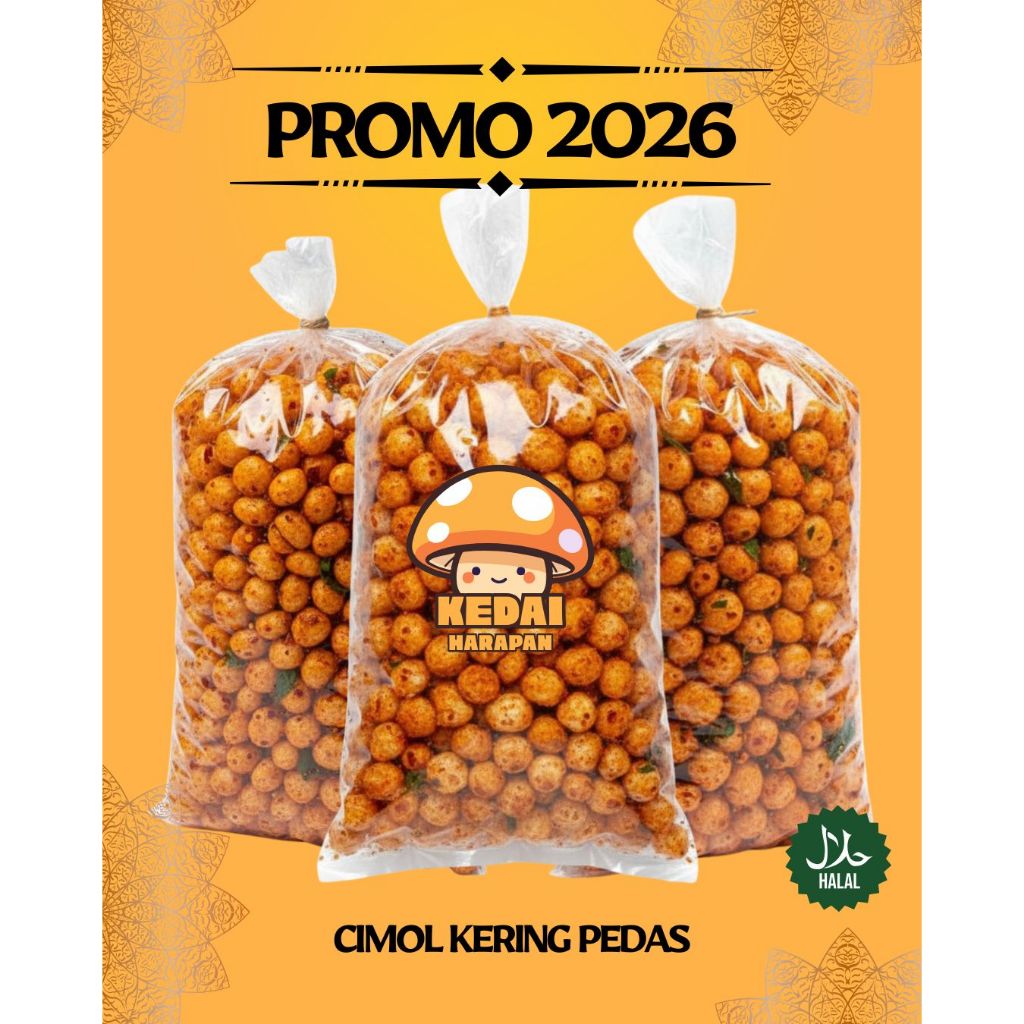 Cemilan Cimol Kering Cimolring Cimol Pedas Bulat perkilo 1Kg