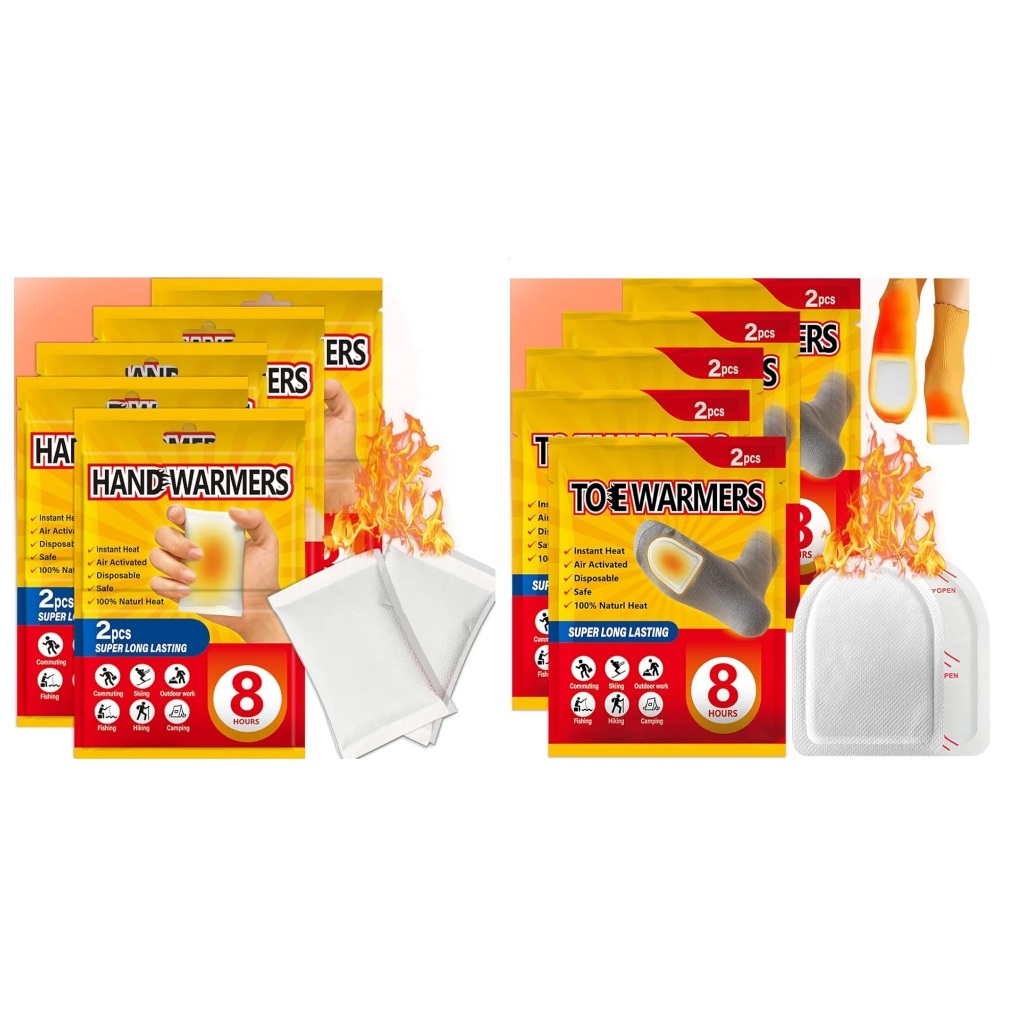 Penghangat Pemanas Telapak Tangan Kaki Tubuh Hand Toe Foot Warmer Tempel Isi 2 Untuk Hipotermia Demam Camping Gunung Hiking Liburan Hujan Luar Negeri Musim Dingin Gaming AC Heat Pack Koyo Portable Compact Cepat Efektif Natural isi 2 pcs Alat Hangat Badan