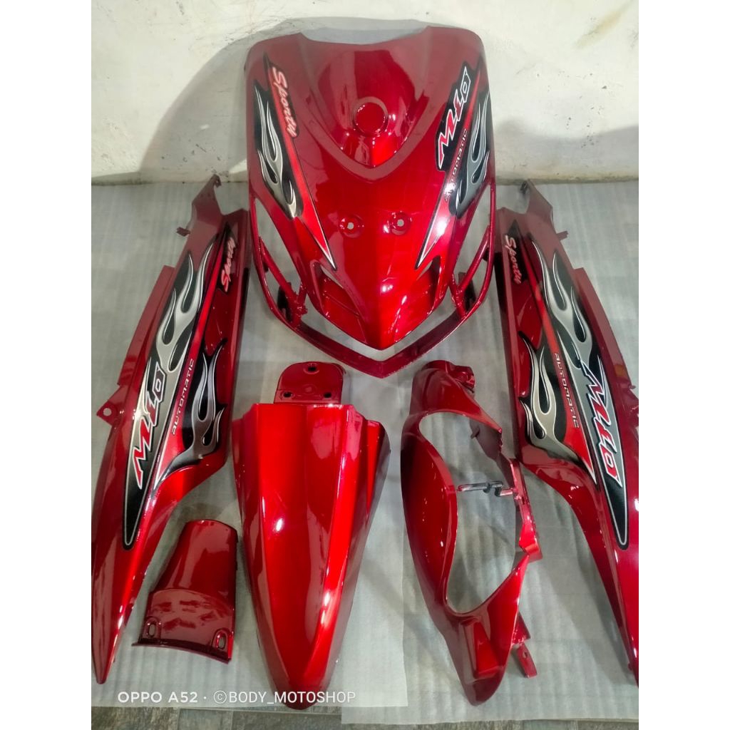 cover fullset body halus mio smile warna merah candy