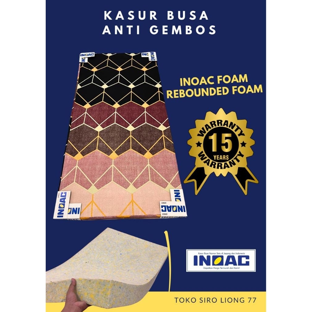 INOAC Kasur Busa D 55 / Density 55  Rebonded Orthopedic TEBAL 10CM