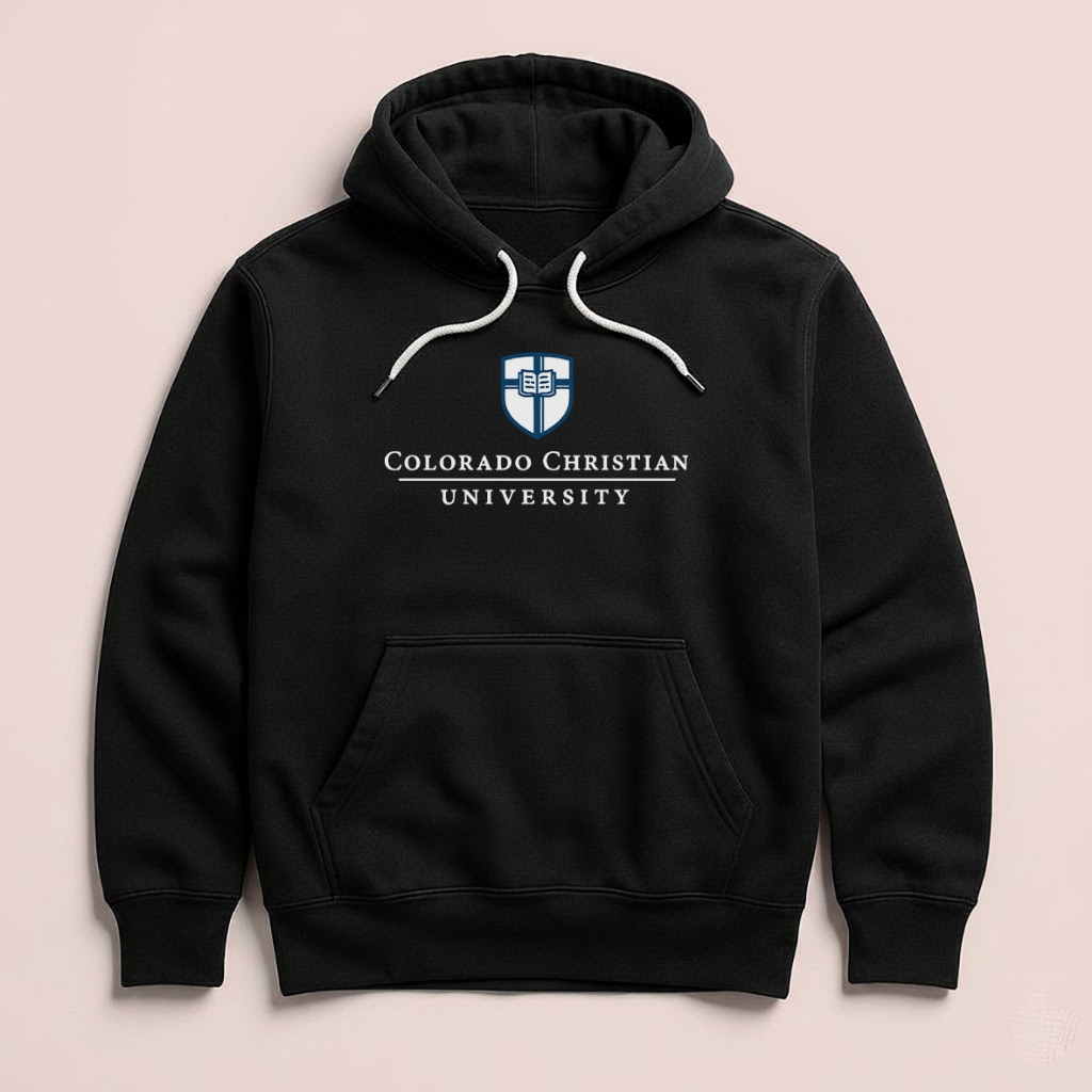 Hoodie Colorado Christian University Unisex Sweater Fleece Black Hitam Cloth