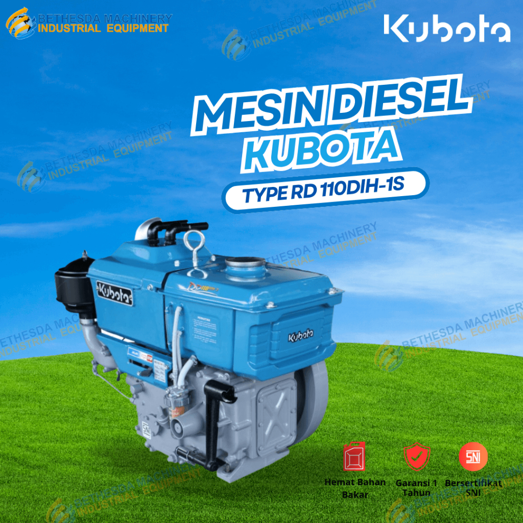 Mesin Diesel 11 PK / 11HP Kubota Penggerak Diesel Kubota RD 110 DIH-1S