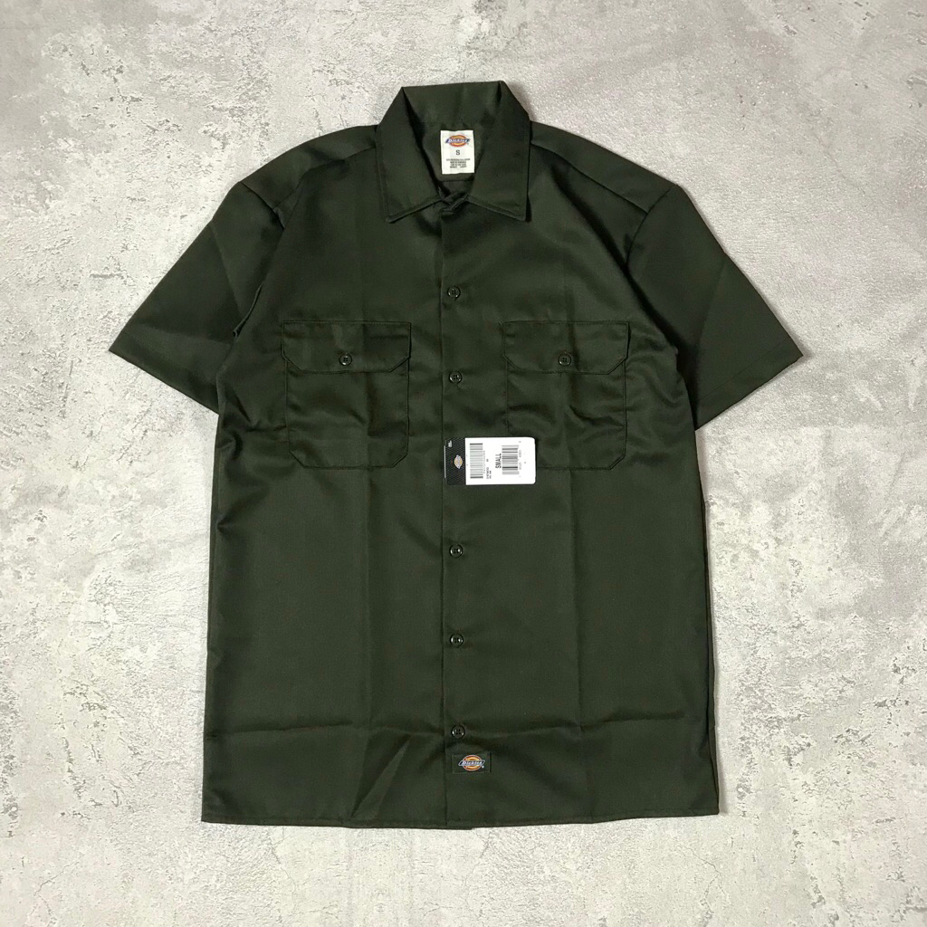 Dickies Short Sleeve Work Shirt Olive Green