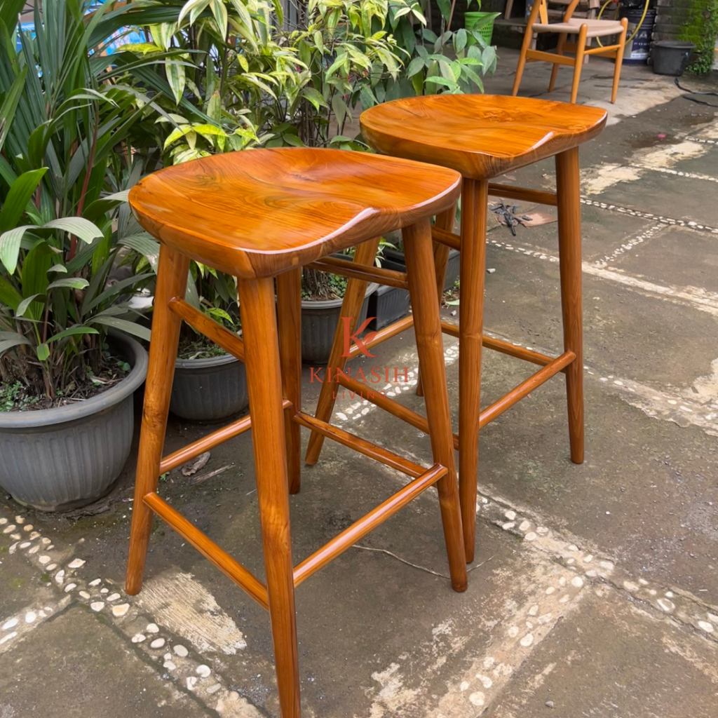 Kursi Bar Kayu jati Kursi Tinggi Minimalis