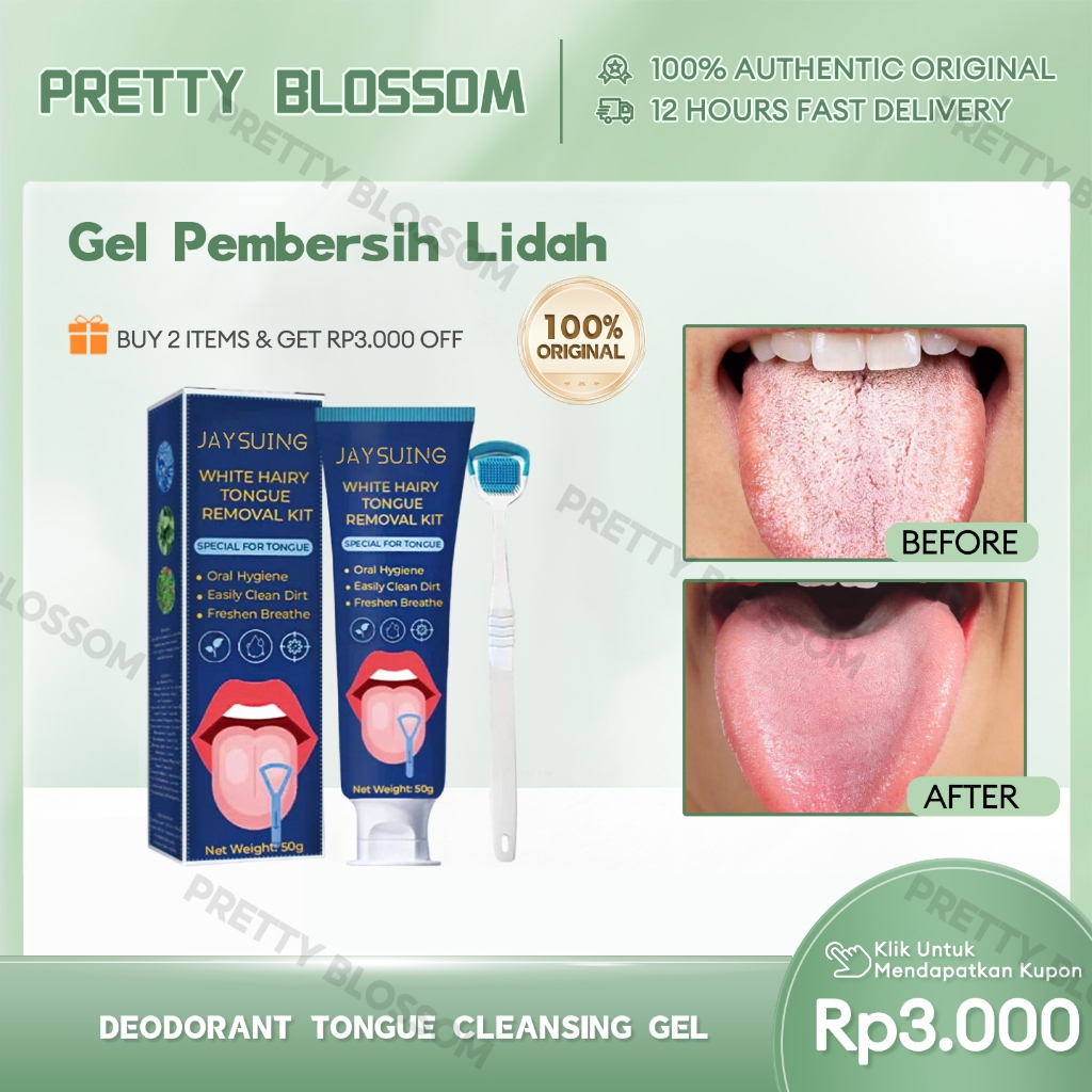 Jaysuing Gel Pembersih Lidah Alat Pembersih Lidah Sikat Pembersih Deodorant Tongue Cleansing Gel 50g