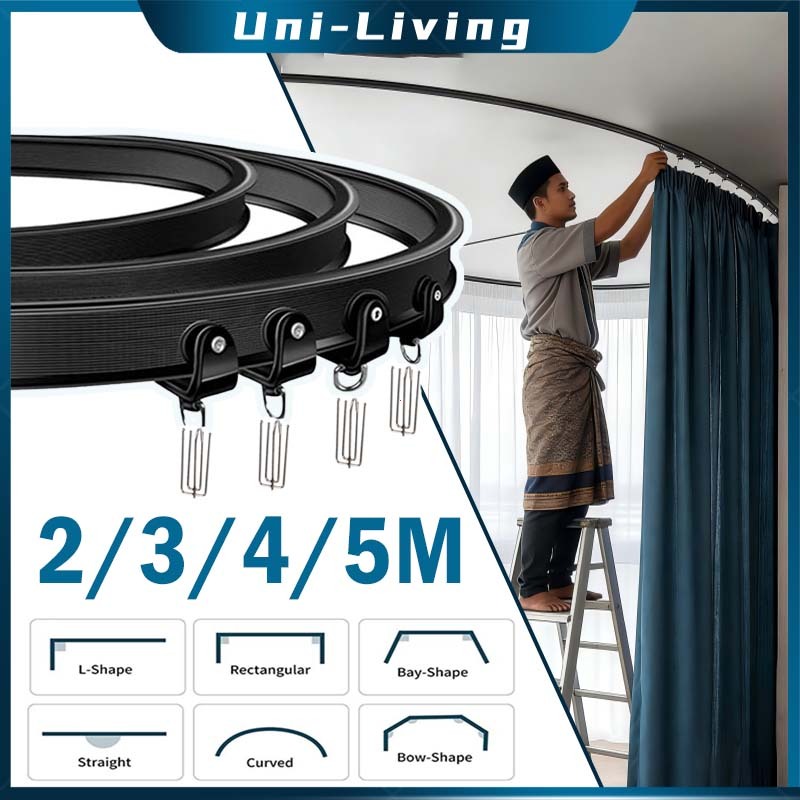 [Full Set] Rel Gorden Lengkung 2/3/4/5m Rell Gorden Modern Rel Hordeng Rumah Sakit Rel Tirai Gantung