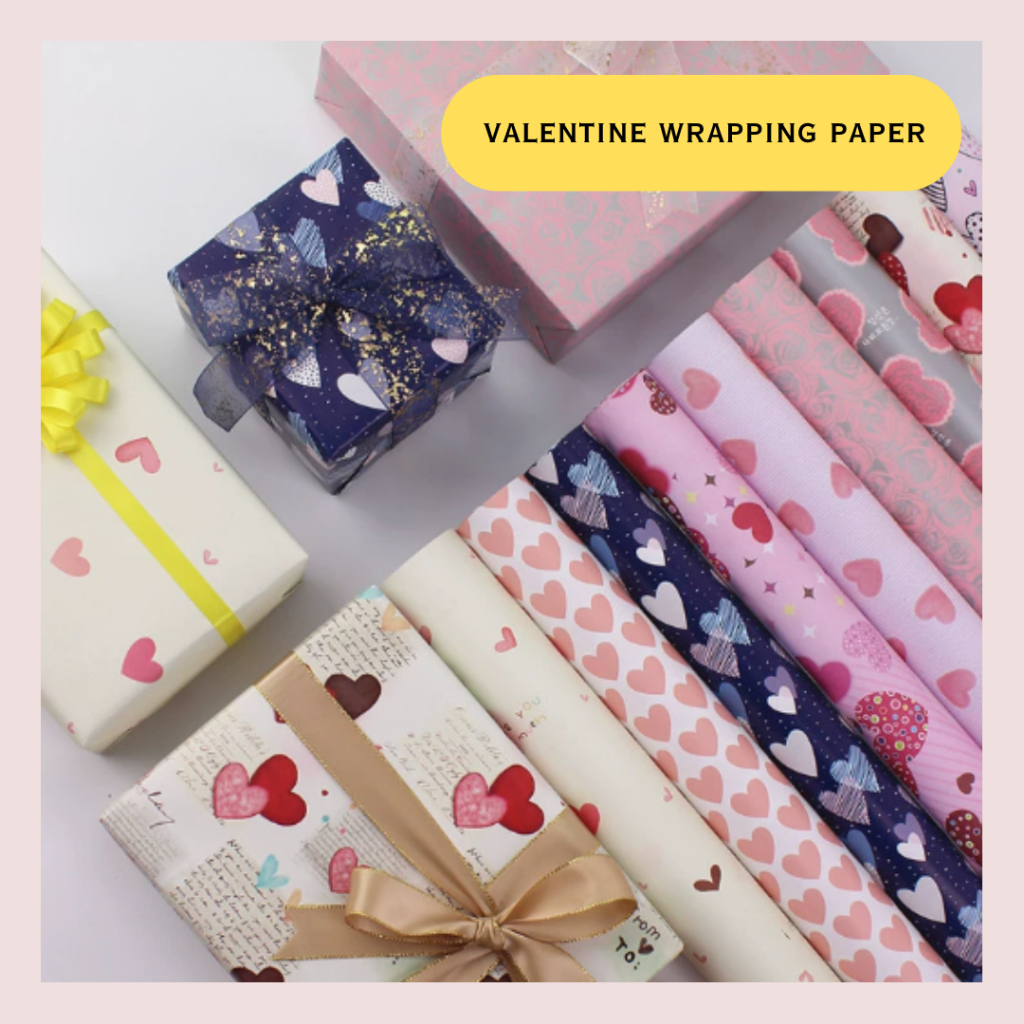 Valentine Wrapping Paper Elegan Mewah Kertas Kado Valentine Hari Kasih Sayang