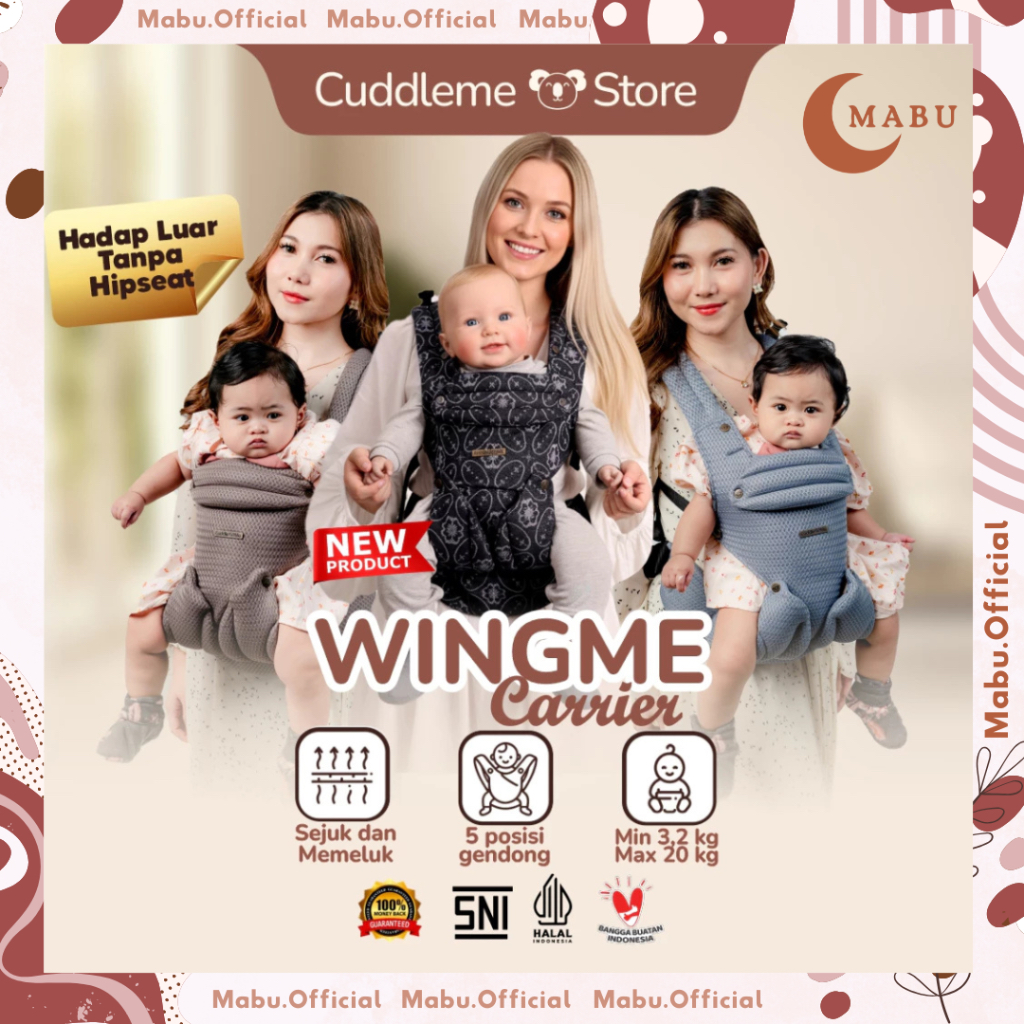 CuddleMe WingMe Carrier - Gendong Hadap depan tanpa Hipseat