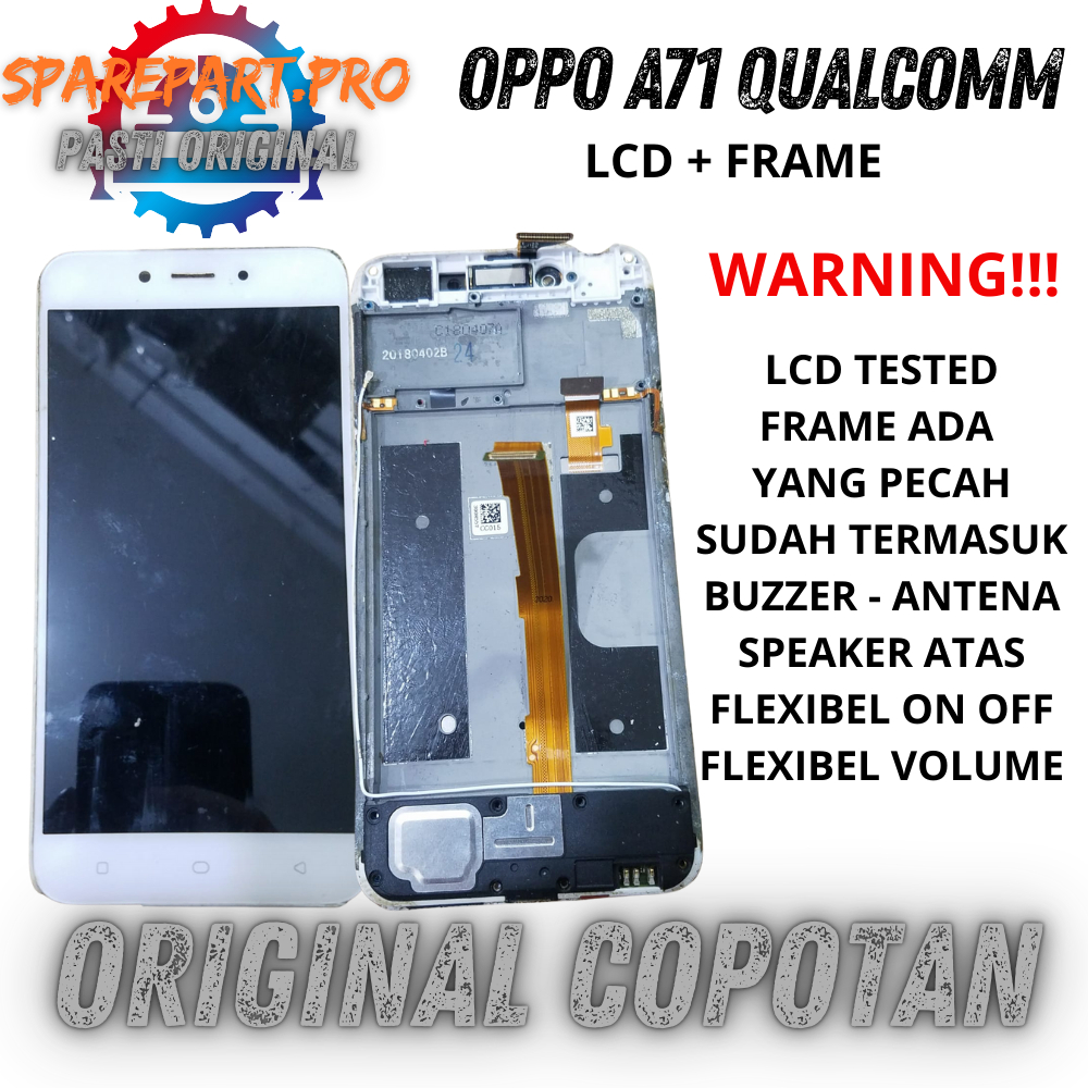 LCD + FRAME OPPO A71 ORI COPOTAN NORMAL TESTED