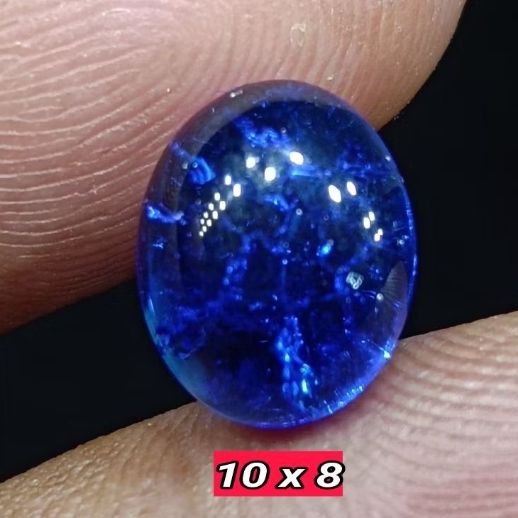 Batu Akik Biru K1ng Safir , Pecah Seribu 10 x 8 mm