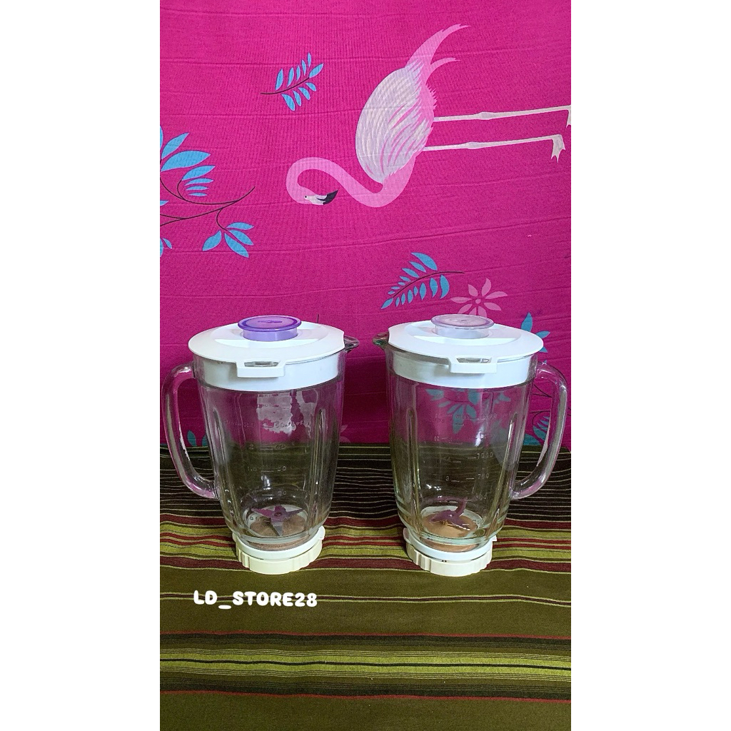 SATU SET GELAS BLENDER PHILIPS KACA + PISAU TINGGAL PAKAI SECOUND