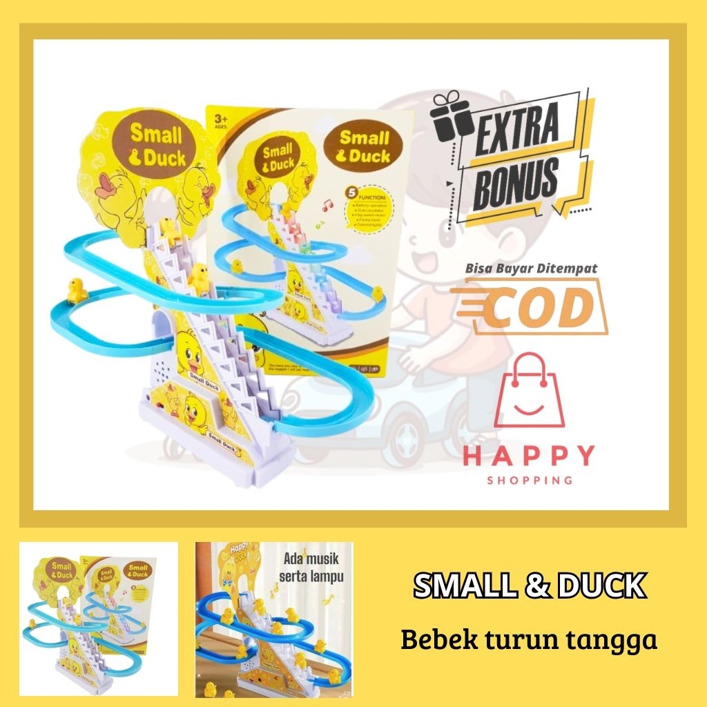 Mainan Bebek naik tangga Seluncuran 3 Bebek - Mainan bebek trek seluncuran bebek naik tangga ada mus