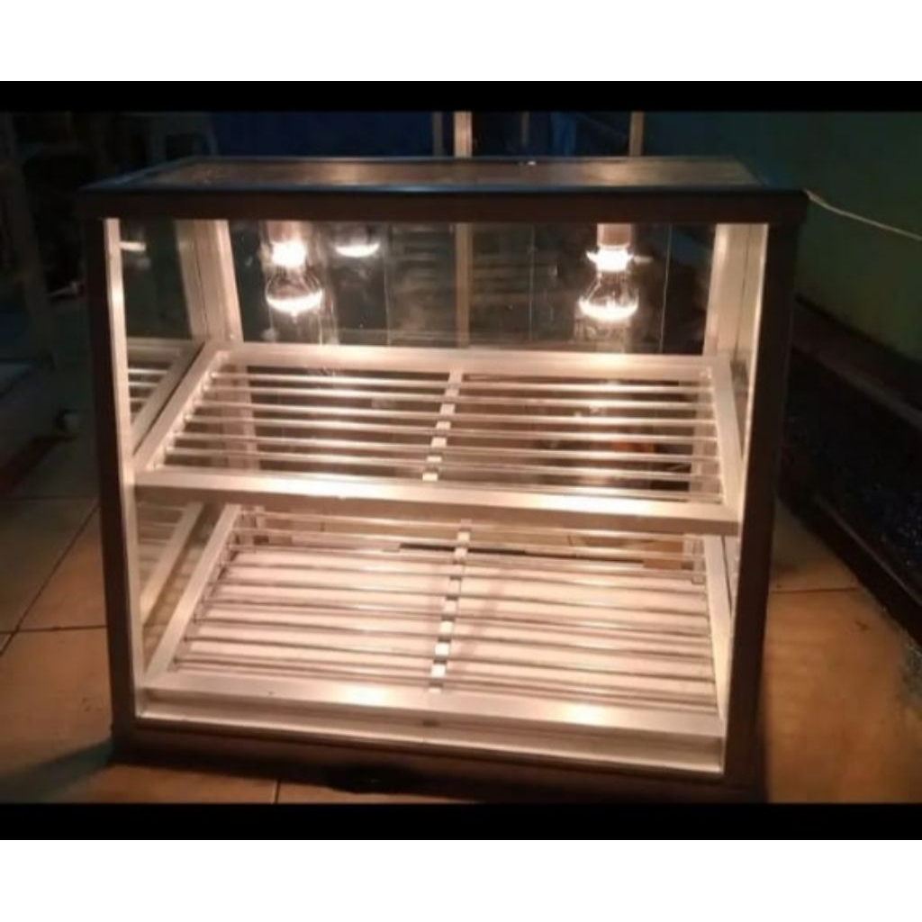 etalase kaca fried chiken 2th silver