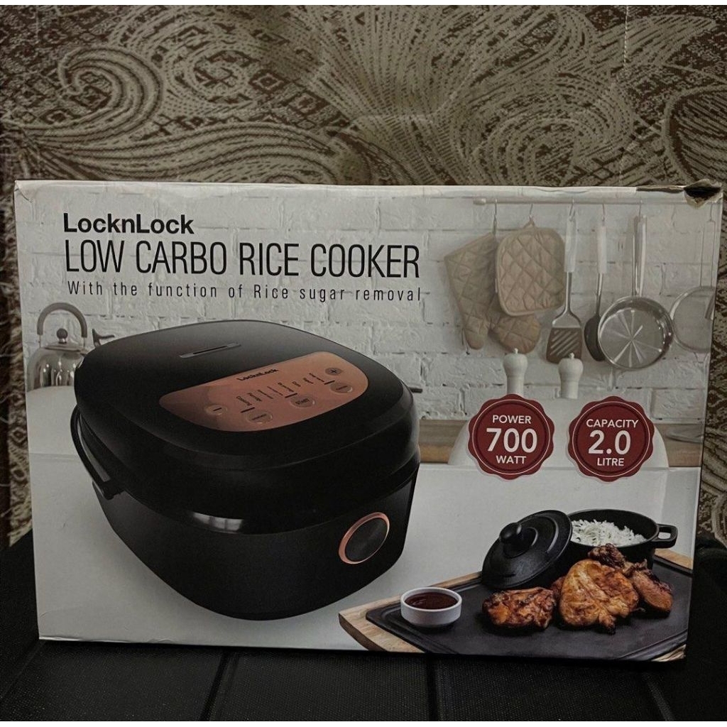 Lock and lock low carbo rice cooker 700 watt 2 litter (Baru No Garansi. Segel)
