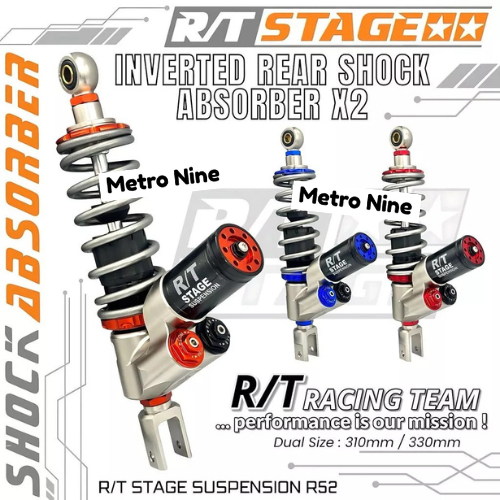 Shock RT STAGE Suspension Tabung Bawah X2 Double Click Universal Motor Matic 310/330mm