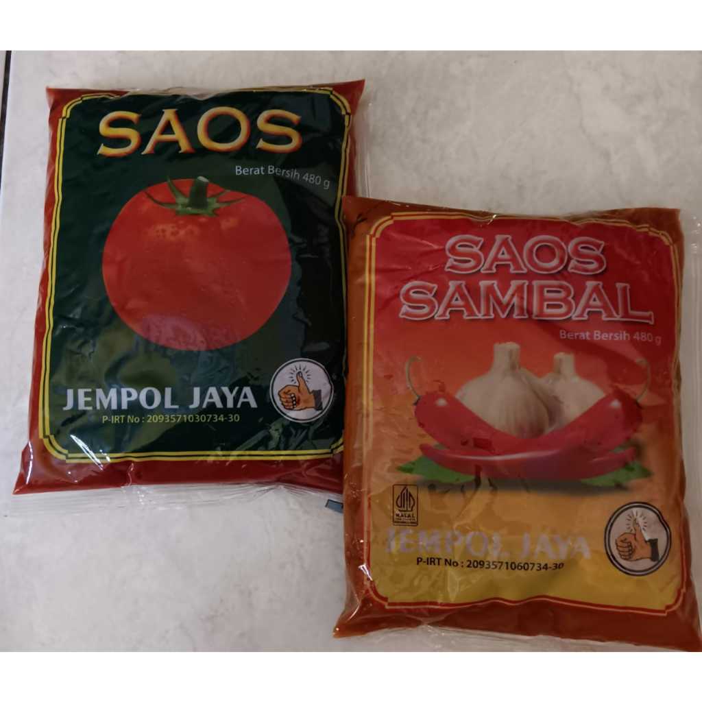 Saos Tomat Dan Saos Sambal Cap jempol Jaya 480 Gram Asli Kediri