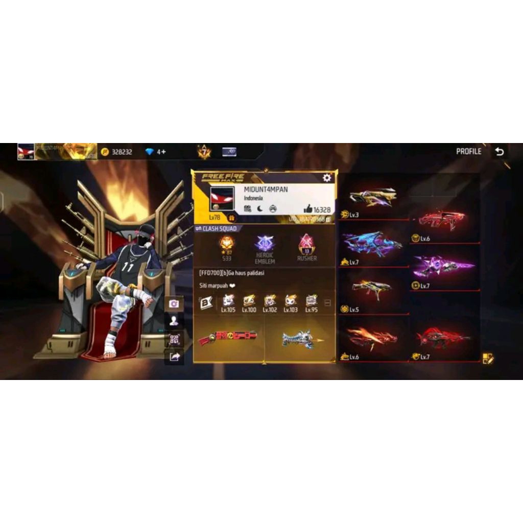 Akun Game Free Firee Sultan