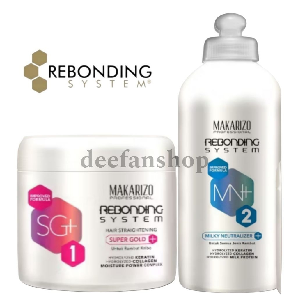 (1SET) MAKARIZO Rebonding [Step1+Step2] 500ml / Smoothing Pelurus Rambut