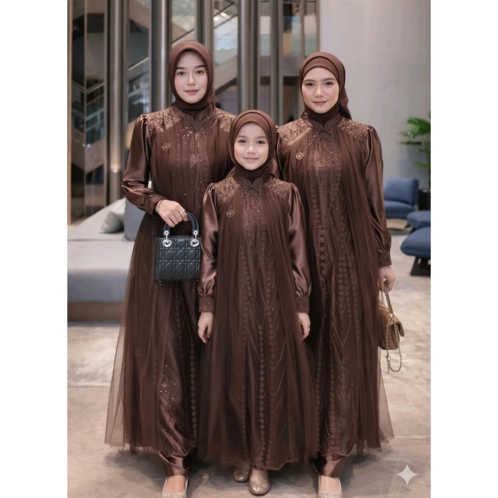 Gamis Kondangan Mewah Simple Elegan Leyaa Dress Kondangan Wedding Dress Gamis Brokat Tile Mewah 2025