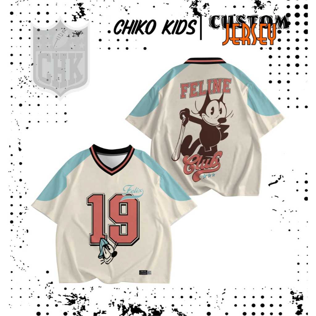 Chiko kids Jersey oversize anak usia 2-12 tahun/rugby/basseball/NFL / korea /skenaoutfit