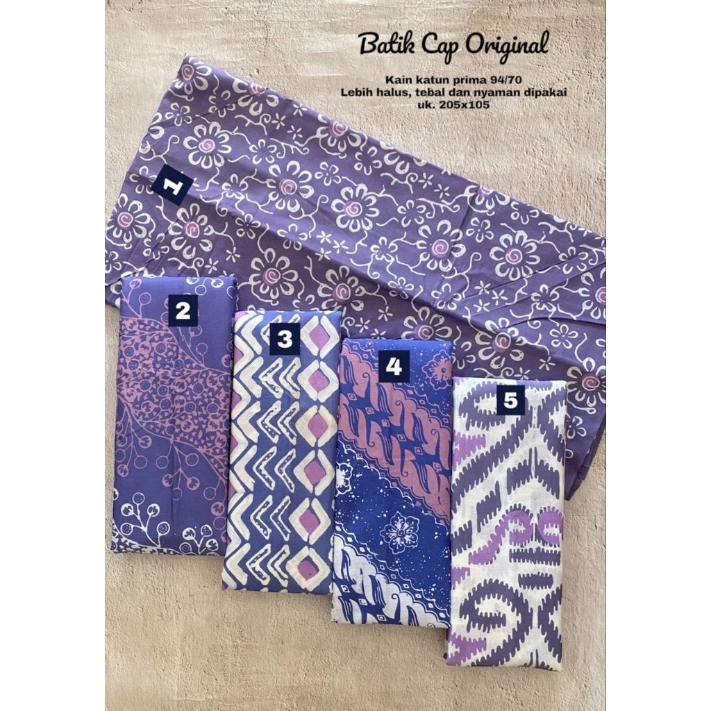 Hn kain batik cap garutan ungu