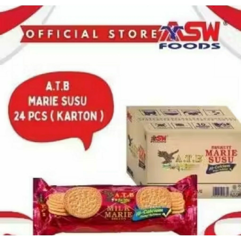 A.T.B Biskuit Marie Susu marie regal 180gr 1Karton isi 24pcs