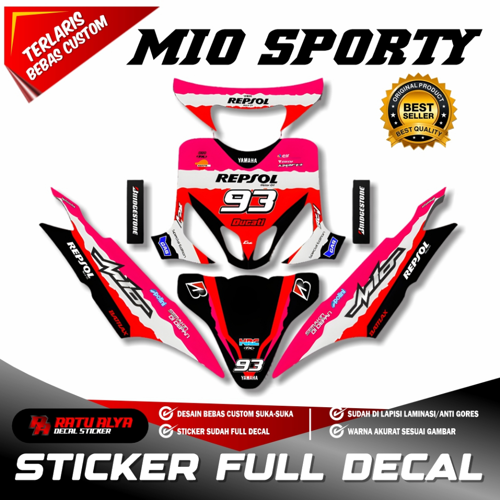 Decal Mio Smile Full Body Stiker Mio Smile Full Body Striping Mio Smile Variasi Decal Hologram Mio S
