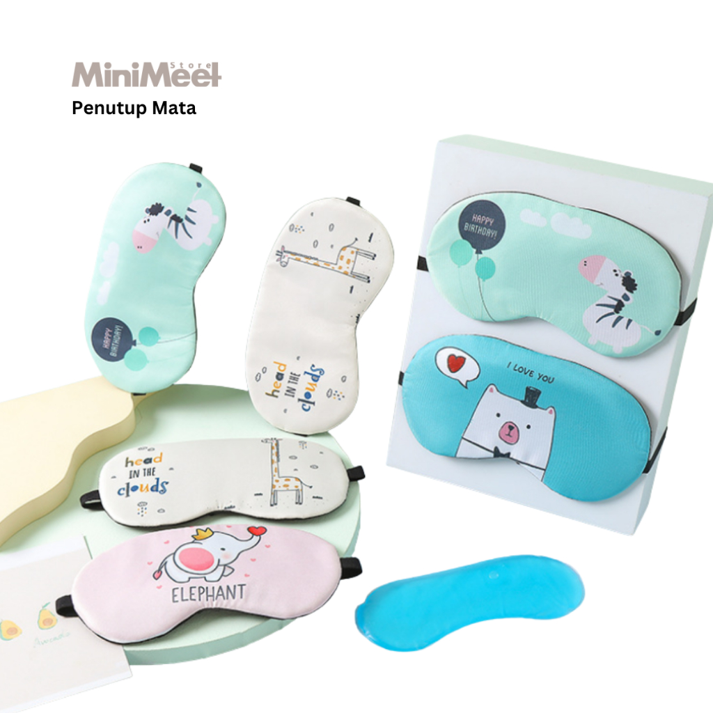 Penutup Mata Blindfold Pendingin Gel Pastel Series Karakter Hewan Kacamata Tidur