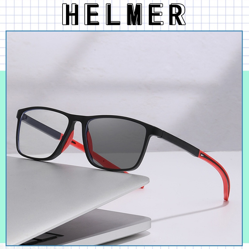 Kacamata Anti Radiasi Photochromic Pria Wanita Kacamata Fashion Kacamata Rectangle Kotak Kecil