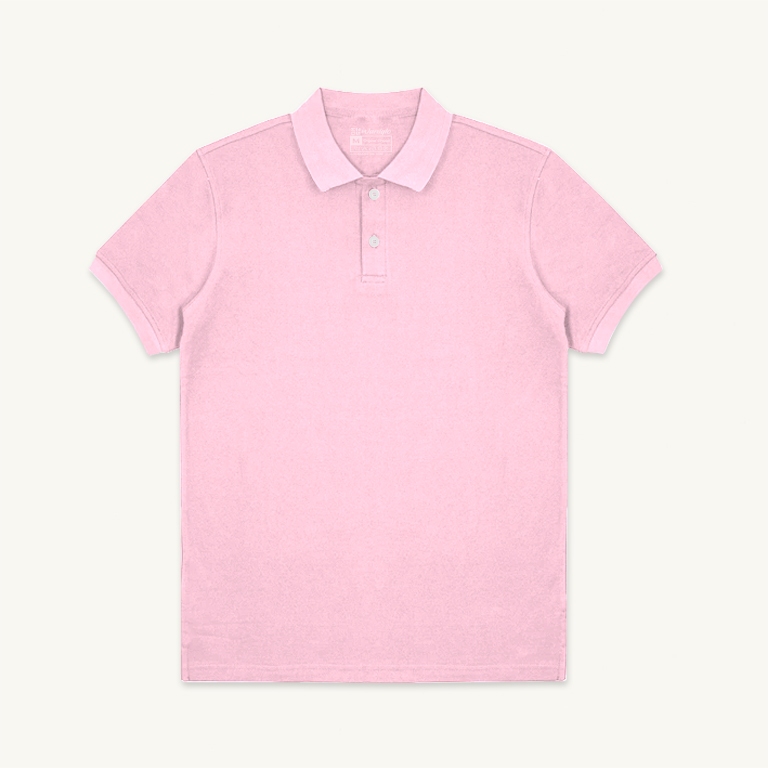 Waniqlo - Baju Polo Shirt Unisex Pria & Wanita Polo Kerah Casual Pendek Pink