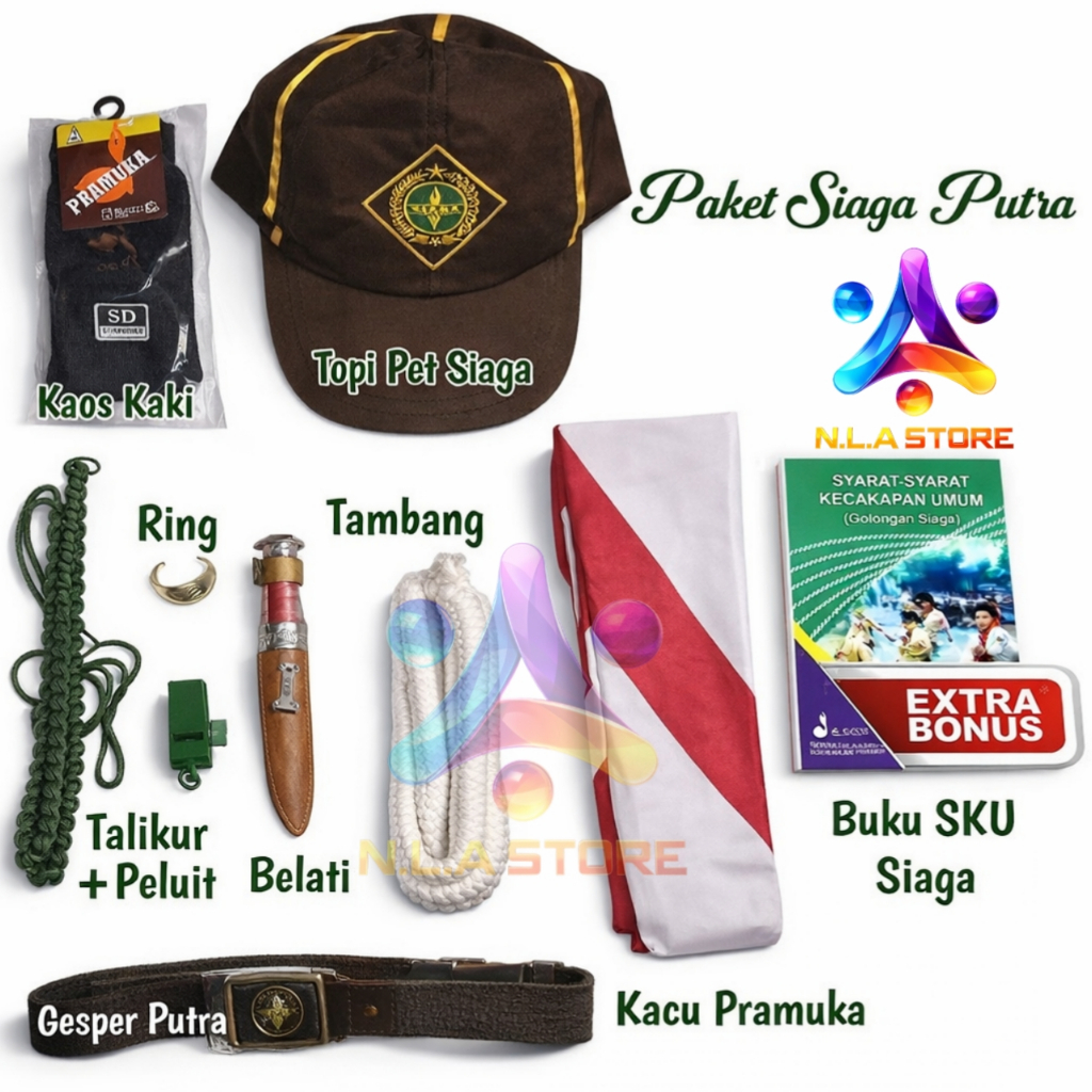 Paket Atribut Perlengkapan Pramuka Tingkat Siaga Putra SD Kelas 1-3