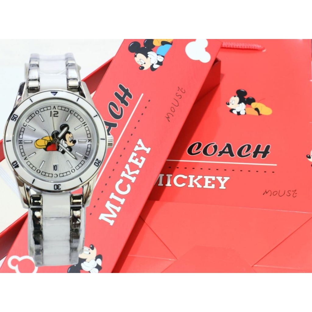 jam tangan wanita mickey original rantai set