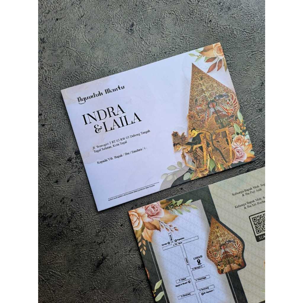 CETAK UNDANGAN PERNIKAHAN TEMA WAYANG