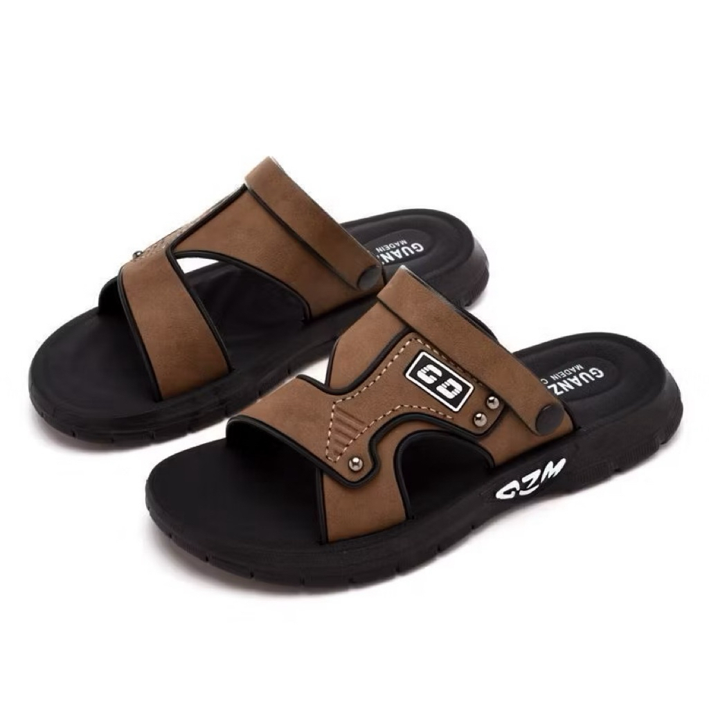 JAVEN QUALITY Sandal Kulit Pria Kekinian G-04 Sandal Trendy Terbaru Elegend Ringan Sandal Kekinian