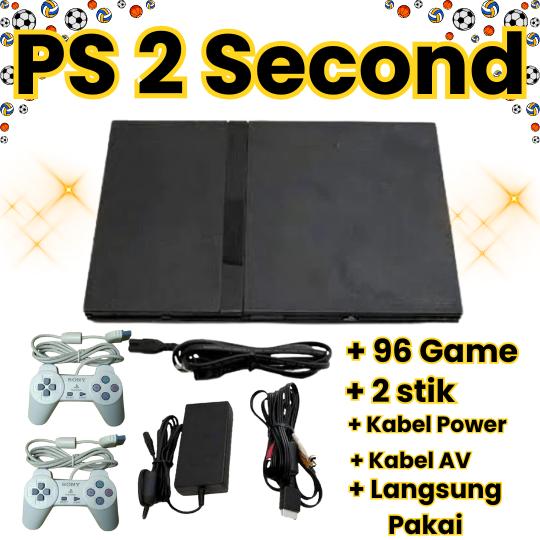 PS2 PS 2 Slim Original Second Bekas Murah Fullset Siap Main | PlayStation 2 Slim Bekas Normal Mulus 
