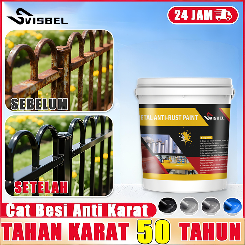 Cat baja ringan anti karat Cat besi pagar anti karat Tahan air Pencegahan karat Untuk semua logam Ca