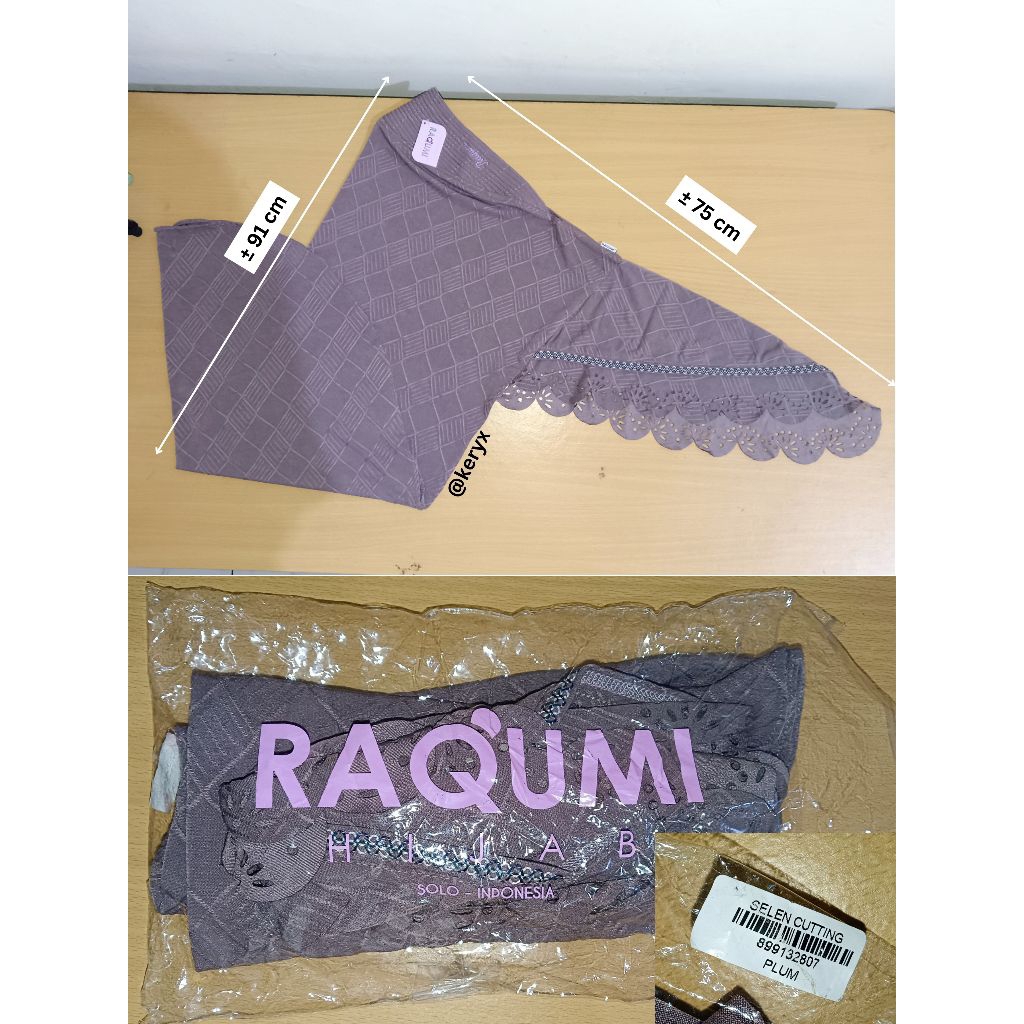(BACA DESKRIPSI) Hijab Instan Raqumi Selen Cutting | Hijab Sqare Motif | Sajadah Turki Mini