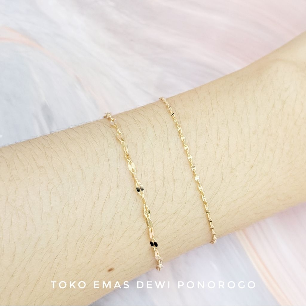 TOKO DEWI GELANG TOSCANO POLOS Emas Asli Kadar 8K/375 YELLOW GOLD