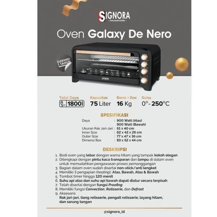 NEW SIGNORA OVEN GALAXY DE NERO 75 LITER