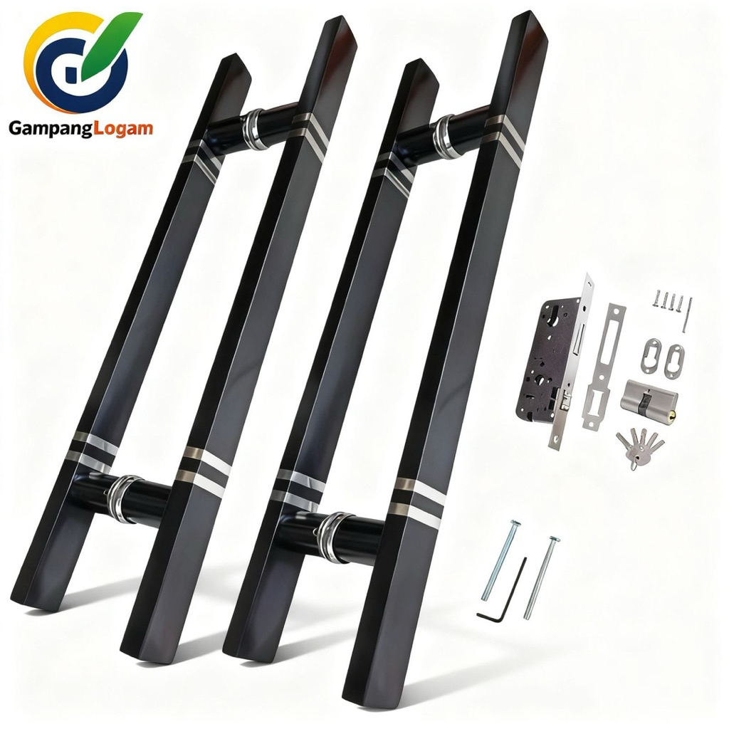 Handle pintu rumah Gagang pintu baut tembus Tarikan pintu Handle pintu baut tembus