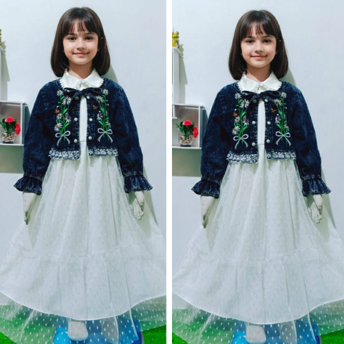 Devinka Dress Rompi Jeans Anak Perempuan Usia 3-10 Tahun Bahan Katun Lady Mix Jeans Premium Import |