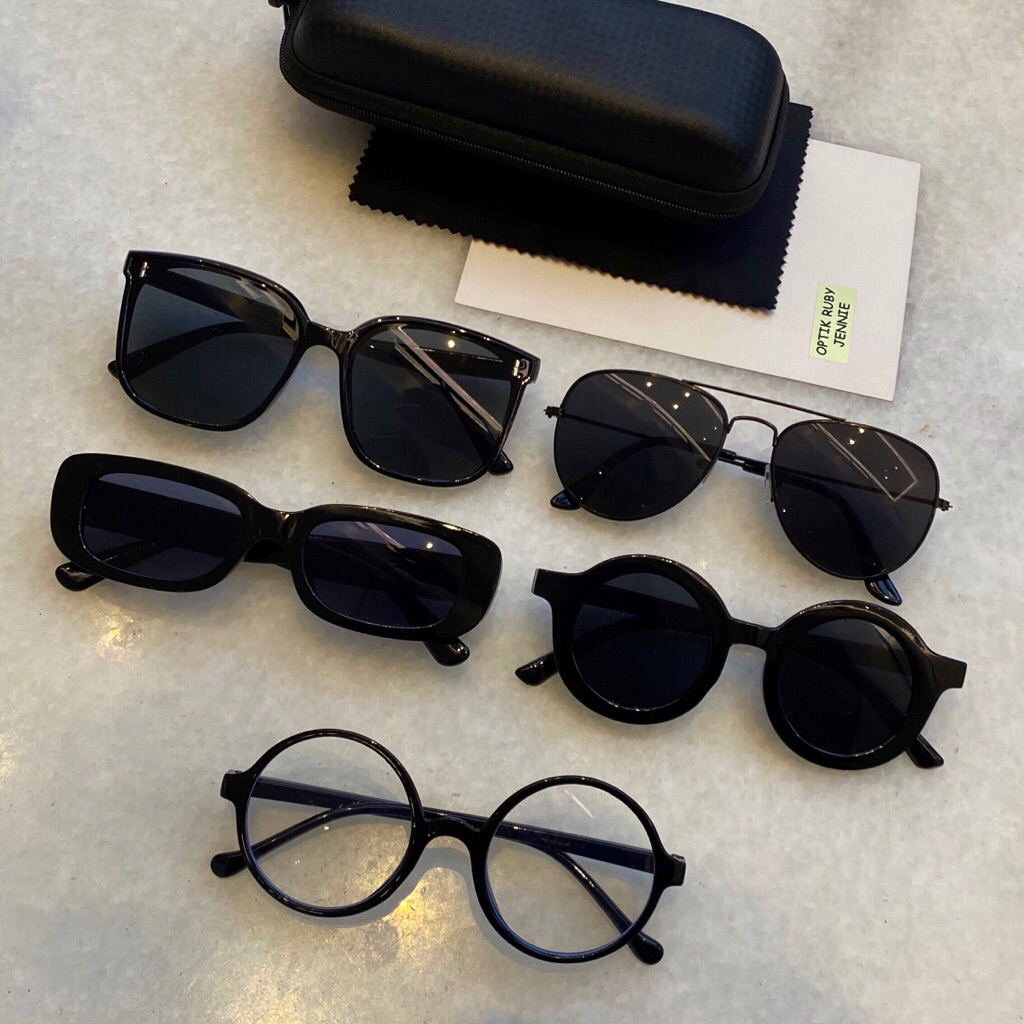 Sunglas anak Optik Ruby Jennie kacamata minus anak untuk kids lengkap hitam cowok cewek liburan