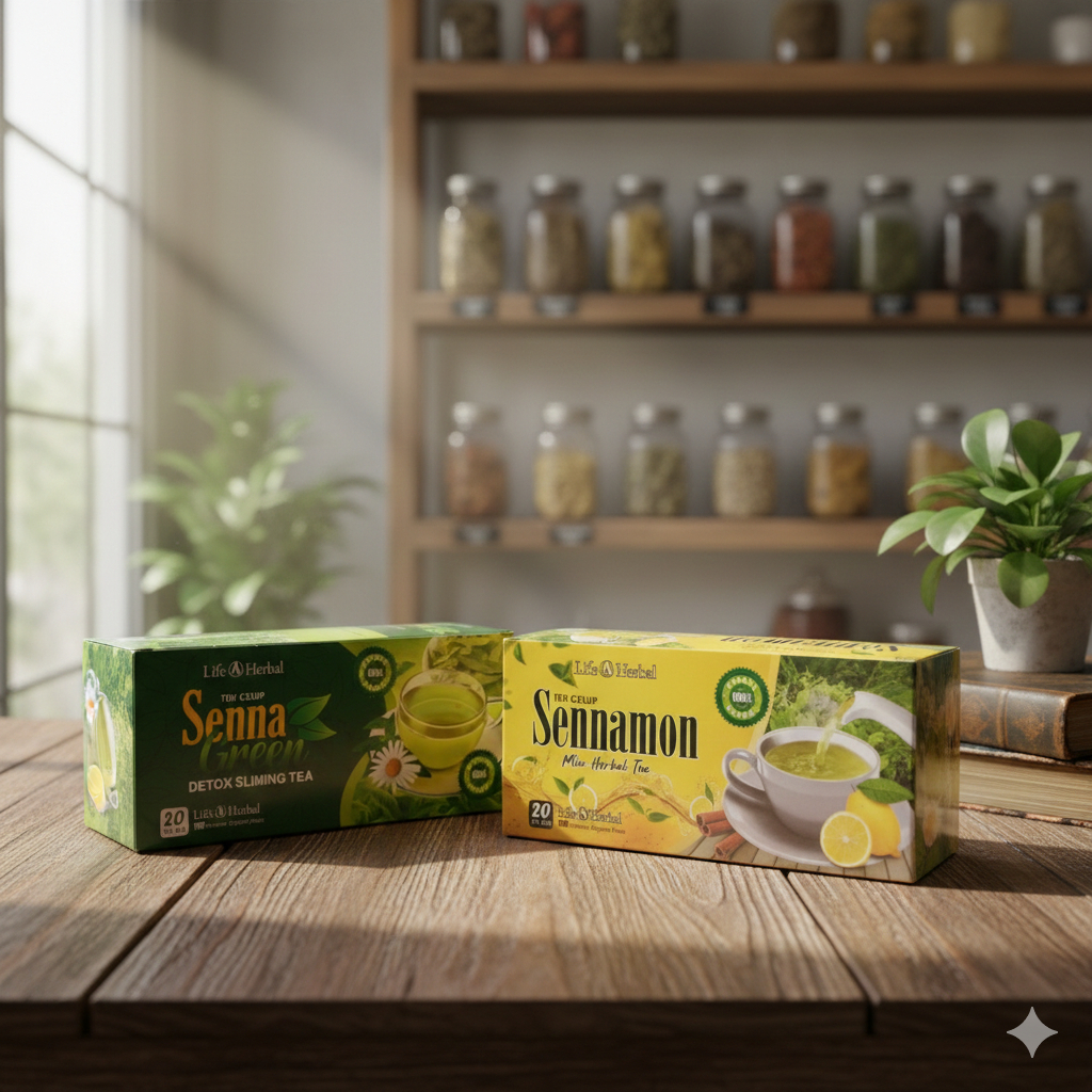 Teh SennaGreen dan Teh SennaMon isi 20 bag Teh Deteox dan Diet