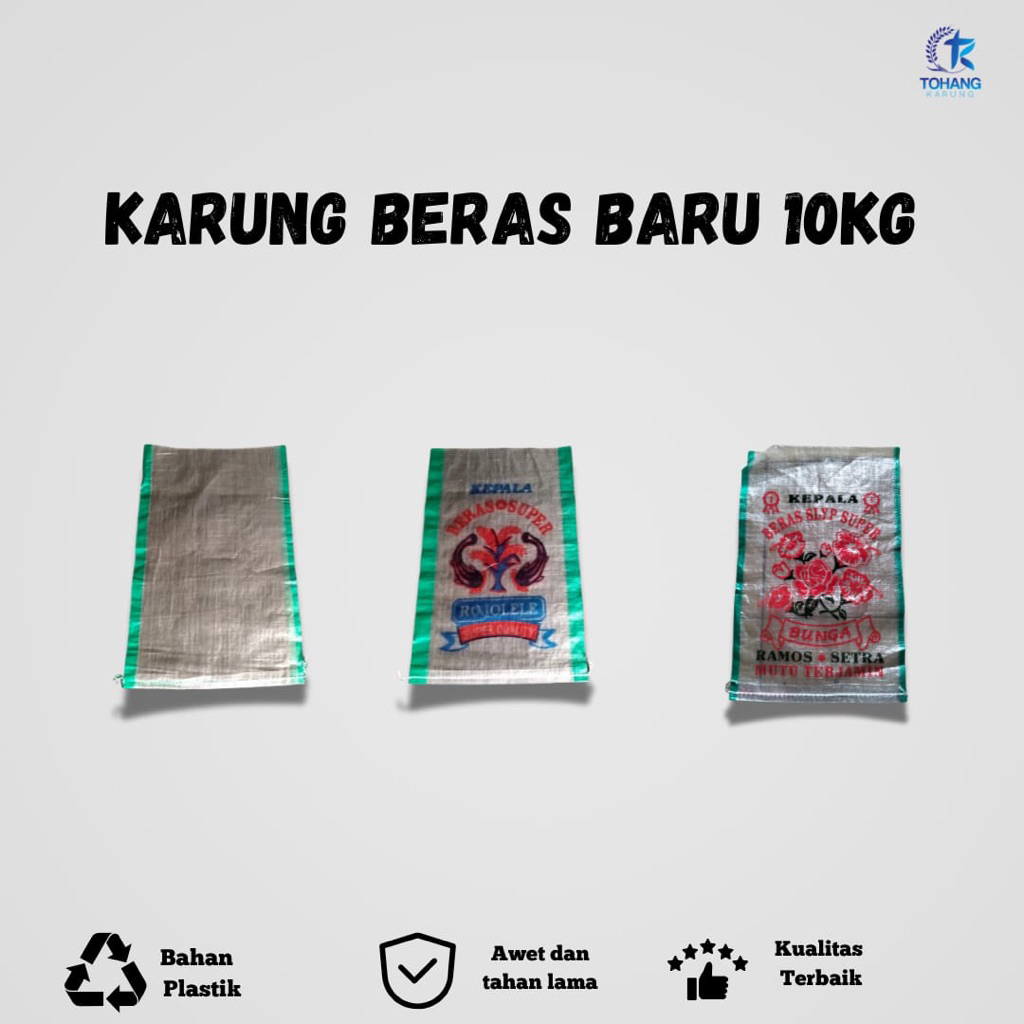 (30pcs) Karung beras baru 10kg rojolele bunga polos berkualitas murah