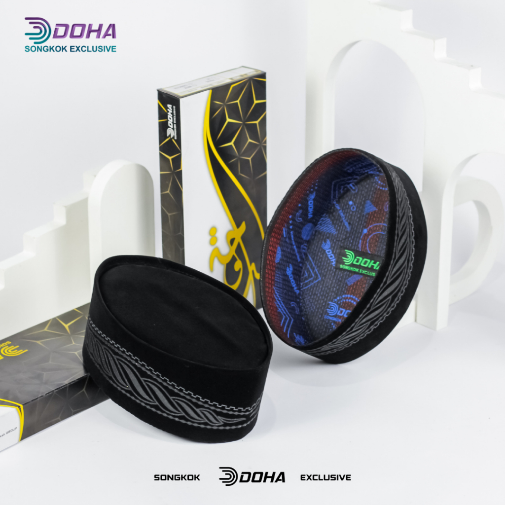 PECI SONGKOK HITAM MOTIF BATIK TAMBANG Exclusive Bahan Bludru Premium Original by DOHA