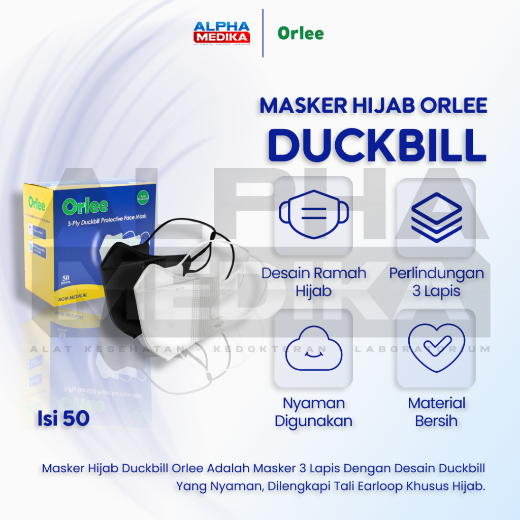 ORLEE - Masker Duckbill HIJAB / Masker Duckbill Hijab 50's Orlee