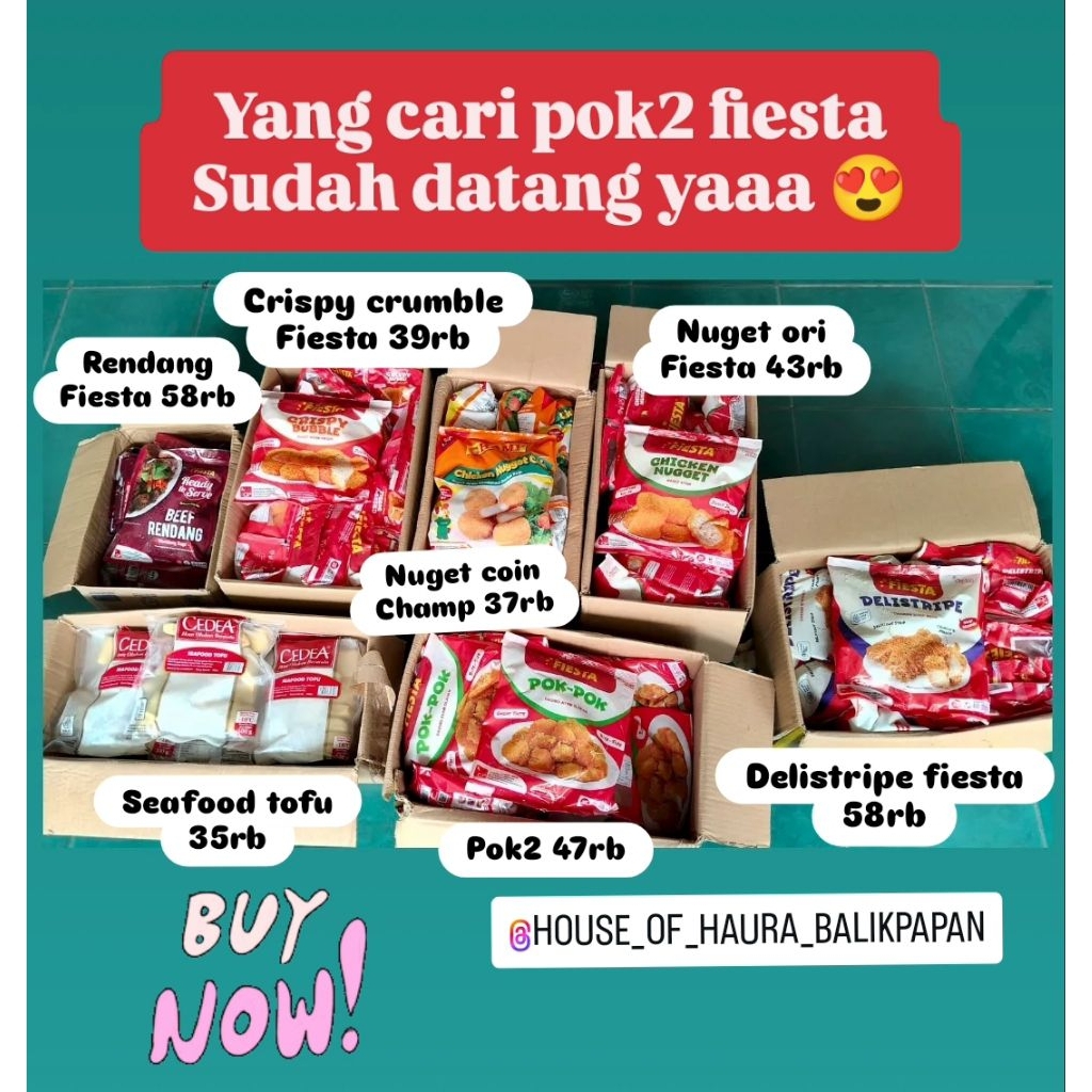 Fiesta Nugget / fiesta crumble / fiesta 123 / cheesy lovers fiesta / fiesta stikie / fiesta dino / f