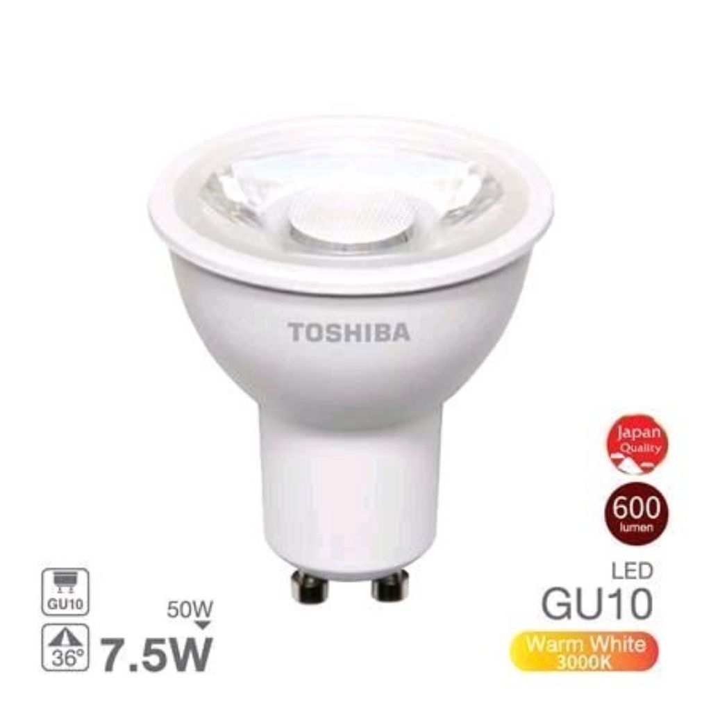 Toshiba Lampu LED GU10 7.5Watt 2700K